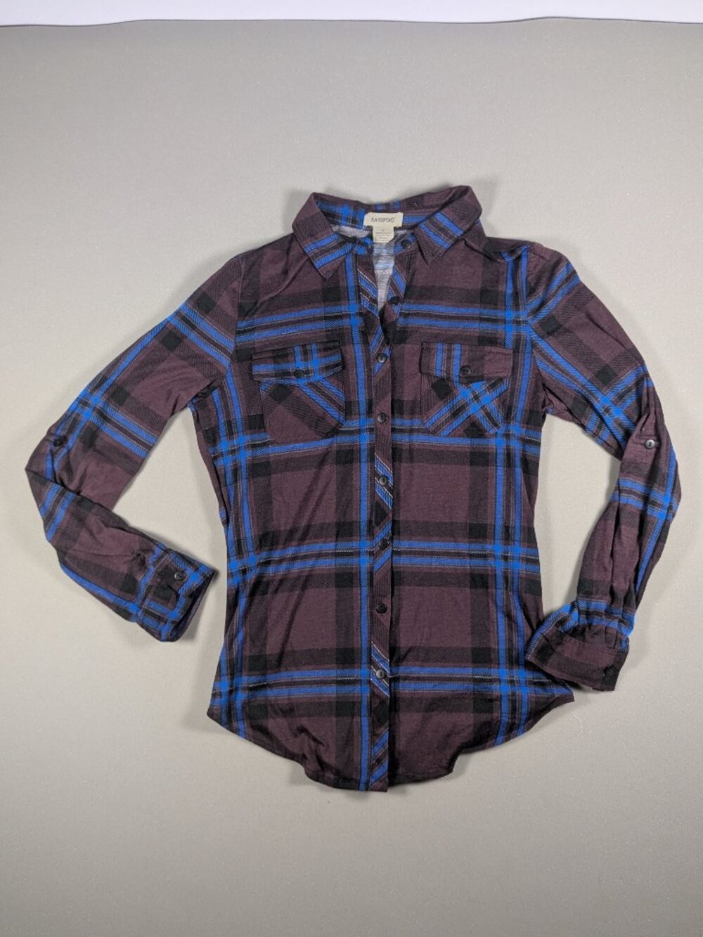 Womens Long Sleeve Button Down w/Laced Back Size M